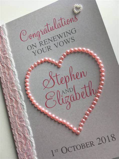 Wedding Vow Renewal Congratulations Card Personalised With Etsy