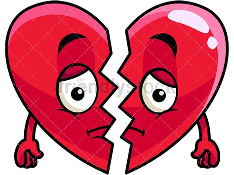 Gebroken Hart Emoji Cartoon Vector Clipart Friendlystock