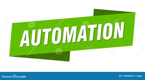Automation Banner Template Automation Ribbon Label Stock Vector