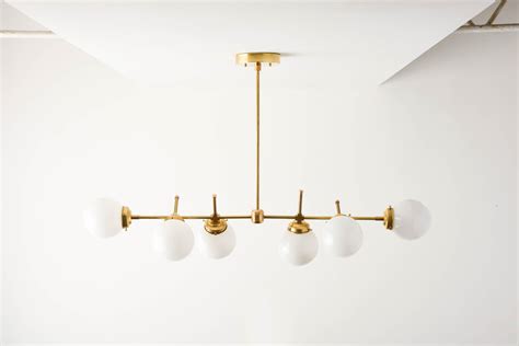 Modern Globe Chandelier Gold Hanging Light Mid Century Industrial