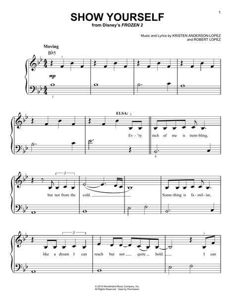 Free piano sheet music free lead sheets how to play piano piano chord diagrams piano tutorials. Show Yourself (from Disney's Frozen 2) (Easy Piano) - Sheet Music