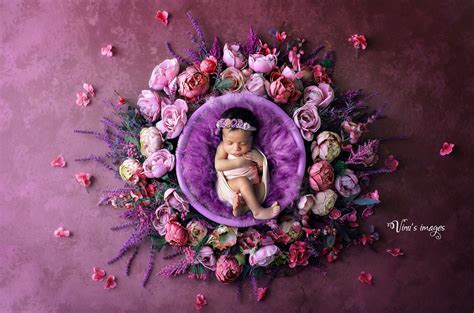 Beautiful Flower Theme For Newborn Baby Girl Photoshoot In Delhi