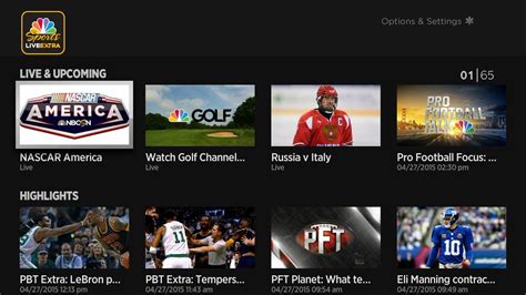 The mobile app provides voice search, as well as duplicating several menu categories that. Roku app screenshots of NBC Sports Live Extra - NBC Sports ...