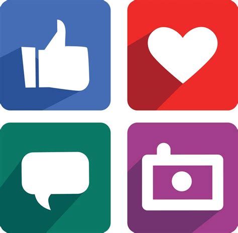 Social Media Icon Emoji Likes Hearts Bubble And Camera Online