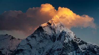 Mountain Snow Nepal Clouds Valley Khumbu Background