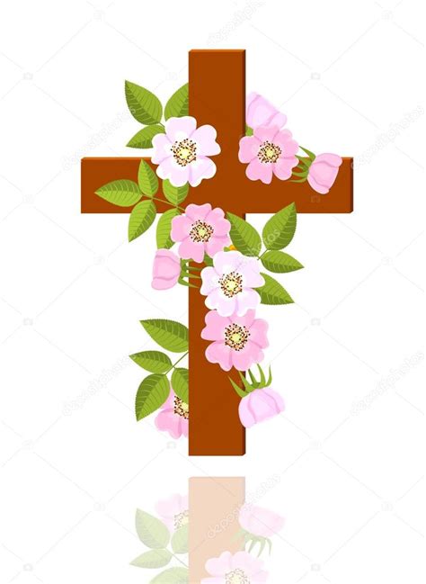 Find & download free graphic resources for png. Packground: cross with flower | Cross with flowers — Stock ...