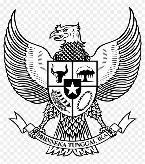Logo Garuda Pancasila Bw Hitam Putih National Emblem Of Indonesia