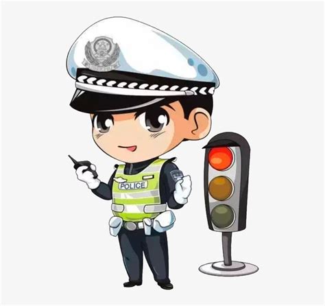 Cartoon Traffic Police Pattern Elements On Duty Traffic Police