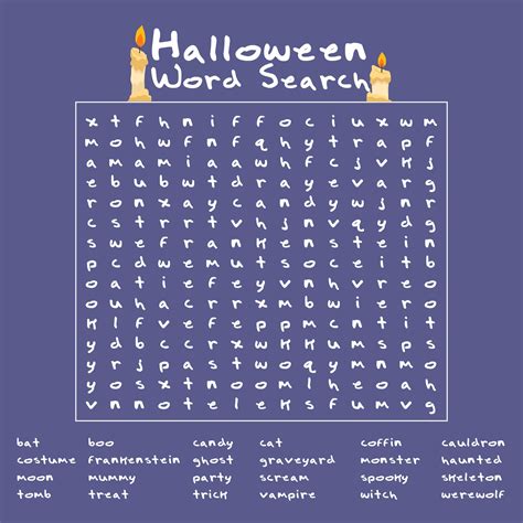 7 Best Printable Halloween Word Search