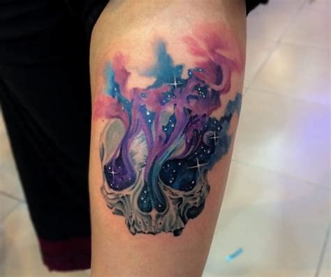 10 Cool And Colorful Watercolor Skull Tattoos Tattoodo