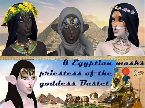 The Sims Resource 8 Egyptian Masks Priestess Of The Goddess Bastet
