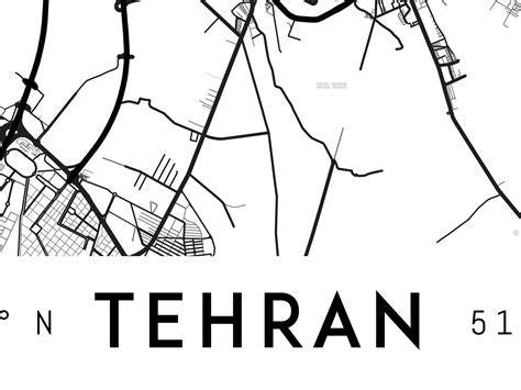 Tehran Map Print Printable Tehran Map Art Tehran Print Iran Etsy
