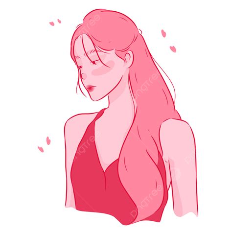 Aesthetic Beauty Redgirl Aesthetic Red Hair Illustration Png And