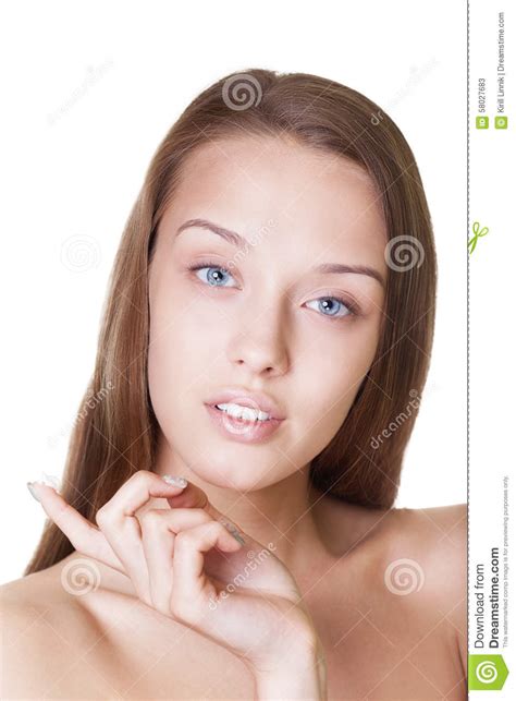 Girl With Cream Stock Image Image Of Closeup Eyes Health 58027683