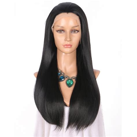 addcolo natural hairline pre plucked synthetic lace front wigs silky straight