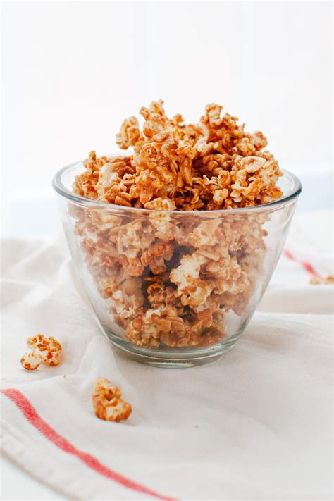 Movie theater popcorn is often slathered with butter flavoring, which is typically a type of inflammatory vegetable oil. Vegan Maple Caramel Popcorn - Cookie and Kate