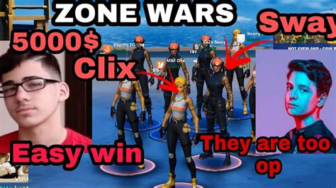 Faze Sway Shuts Up Clix In 4v4 Zone Wars Tournament Fortnite Youtube