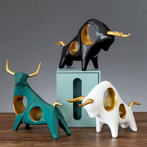 modern taurus bull decor bull sculpture decoration statue etsy