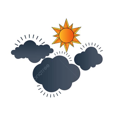 Black Cloud And Sunshine Sky With Transparent Free Vector Png Black