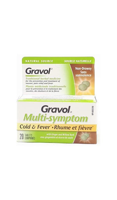 Gravol Multi Symptom Cold And Fever 20 Tablets Green Valley Pharmacy