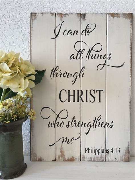 I Can Do All Things Through Christ Who Strengthens Me Scripture Sign