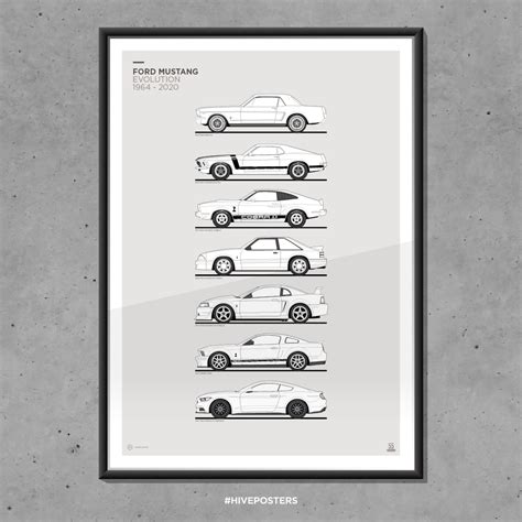 Ford Mustang Evolution Poster · Hive Posters · Online Store Powered By