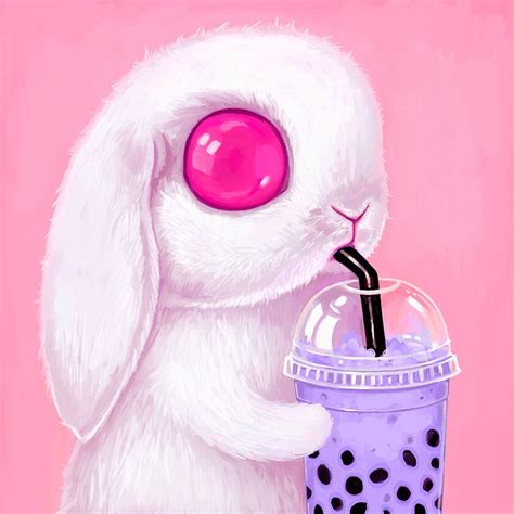 Bunny Art Print Kawaii Art Pop Surrealism Big Eyes White Rabbit