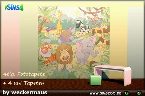 Blackys Sims 4 Zoo Safari Kids Wallpaper By Weckermaus 4 Tiles And