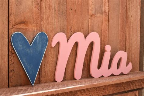 Mia Wooden baby name sign nursery wall art rustic nursery | Etsy