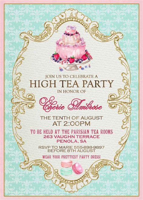 Oscarsabini High Tea Party Invitations