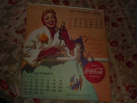 Vintage Coca Cola 1956 Calendar September One Page Antique Price