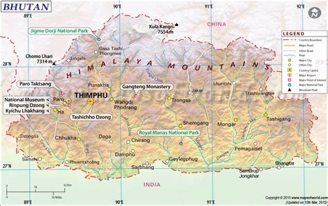 Detailed Political Map Of Bhutan Bhutan Detailed Political Map Images