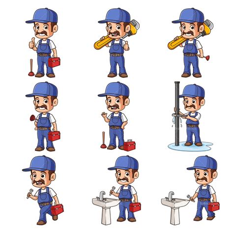 Male Plumber Clipart Vector Collection Friendlystock