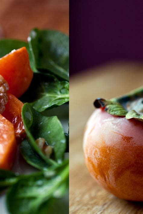 Spinach And Persimmon Salad With Goat Cheese And Pomegranate Recipe