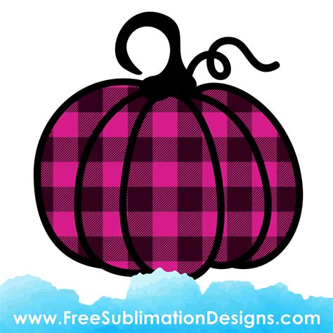 Free Sublimation Print Pink Buffalo Plaid Halloween Pumpkin Png File