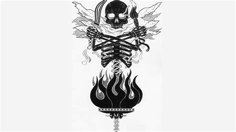 Black Skeleton Illustration Anime Skeleton Flambeau Human Torch Hd