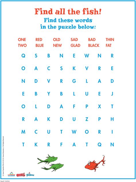 Fish Word Search Seussville