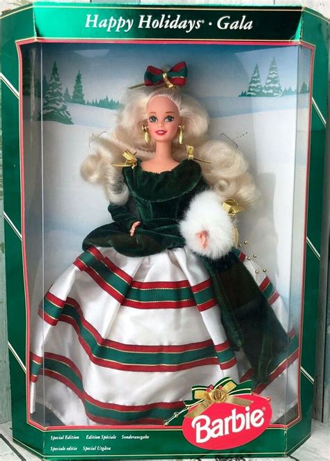 1994 Happy Holidays Gala Barbie Doll Blonde English Version Rare