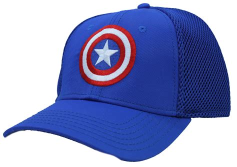 Captain America Classic Logo Flexible Fit Breathable Mesh Baseball Cap