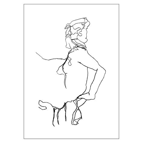 Female Figure Line Drawing Print By One Nine Eight Five