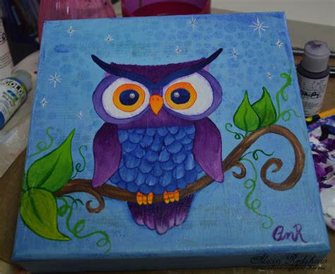 Easy Owl Painting At Explore Collection Of Easy