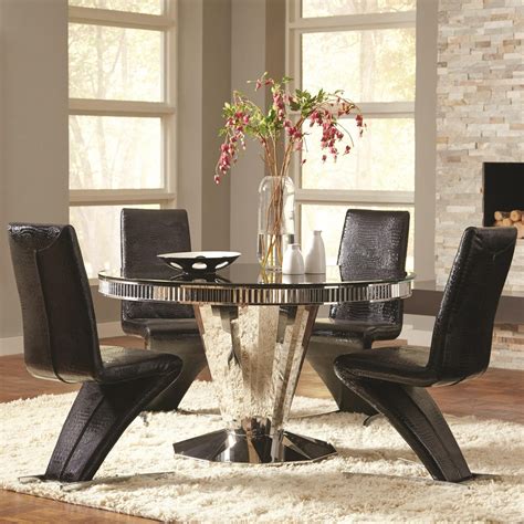 The warranty company value city has tied to are very bad and technicians provide different feedback. Coaster Barzini 5 Piece Round Dining Table and Black ...