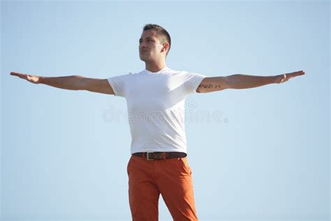 Man With Arms Outstretched Stock Image Image Of Male 29530619