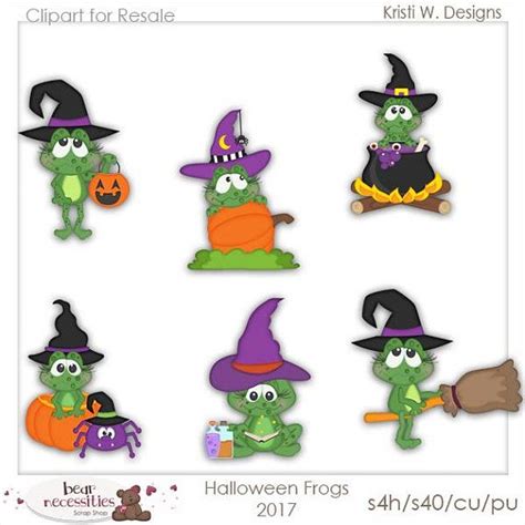 Halloween Frogs Kw1 Clipart Digital Download Clip Art Digi Stamps