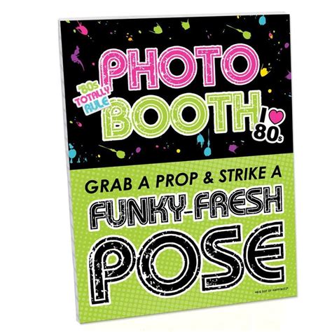80s Retro Photo Booth Sign Totally 1980s Party Decor Etsy
