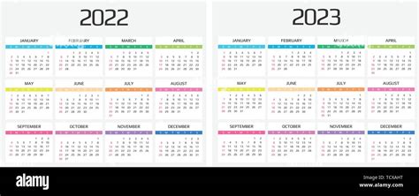 Calendario 2022 E 2023 Modello Dodici Mesi Includono Levento Di