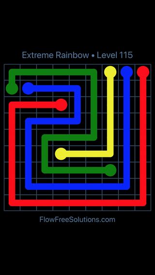 Flow Free Extreme Rainbow Level 115 Puzzle Solution And Answer Flow