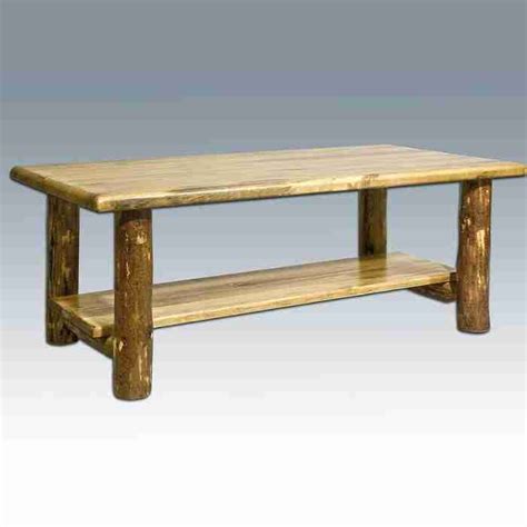Amish “glacier Country” Pine Log Coffee Table By Montana Woodworks