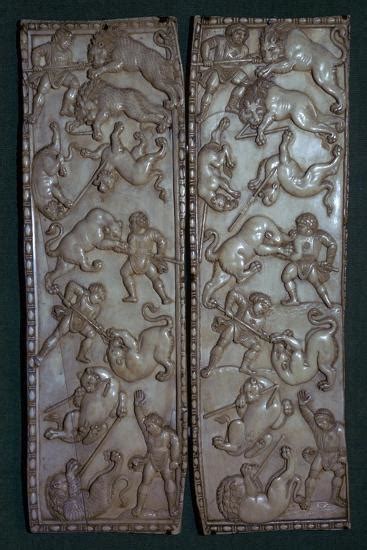 Ivory Diptych From Constantinople 6th Century Giclee Print Unknown