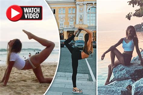 Brunette Former Stripper Ekaterina Shows Off Yoga Flexibility Around